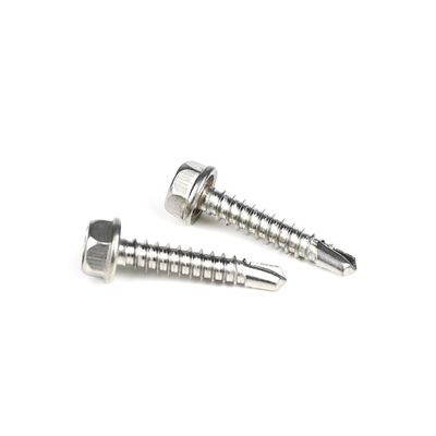 Hex Head Self Drilling Metal Screws with INCH Measurement System and Stainless Steel
