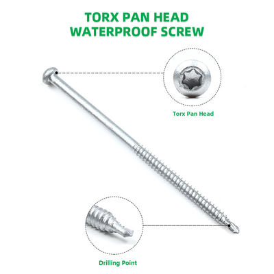 St6.3*125mm Bimetal Galvanised Pan Head Torx Self Drilling Screws Customized Support