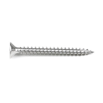 SUS316 Stainless Steel Type 17 Point Pozi Double Csk Head Chipboard Screws With 6 Nibs for Wood