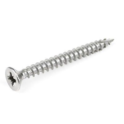 SUS316 Stainless Steel Type 17 Point Pozi Double Csk Head Chipboard Screws With 6 Nibs for Wood
