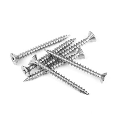 SUS316 Stainless Steel Type 17 Point Pozi Double Csk Head Chipboard Screws With 6 Nibs for Wood