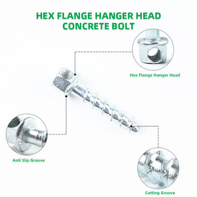 Concrete Anchoring M10/10*60mm HEX Head Style Self Tapping Zinc Plated Anchor Screws