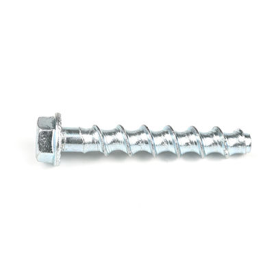 M8x60mm Flange HEX Head Concrete Screws with Plain Finish and Carbon Steel Material