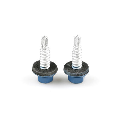 6.3x22 Hex Head Self Drilling Screw Stainless Steel Bi-Metal Roofing Stitch Screws in Blue