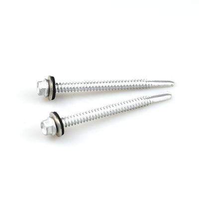 GB Standard 12x75mm Hex Flange Stainless Steel Bi-Metal Self Drilling Screws with EPDM
