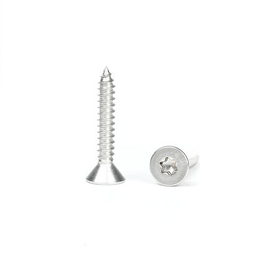 Plain Finish Torx Flat Countersunk Self-Tapping Screws 316 Stainless Steel for Wood