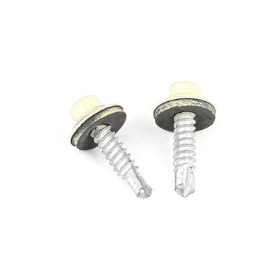 Galvanized 25mm Yellow Hex Flange Head Self Drilling Screws for Door Wood Structure