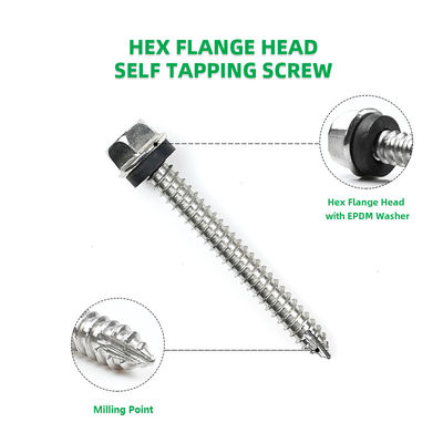 Stainless Steel Roof Shield Self Drilling Flange Tapping Screw With Washer for Needs