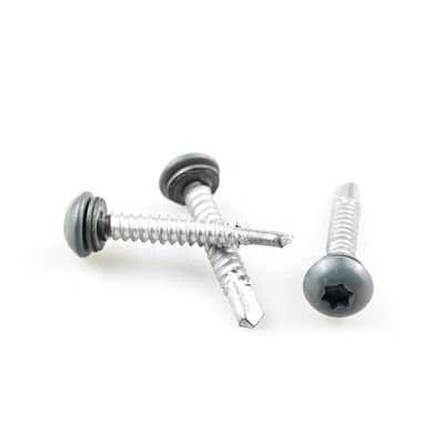 Truss Head Self Drilling Screws With Black Epdm Washer And Stainless Steel Torx Drive