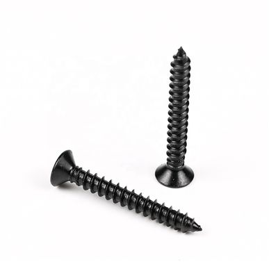 Metric Wooden Construction 410 Stainless Steel Flat Head Black Wood Screws for Wood Ceiling Partition