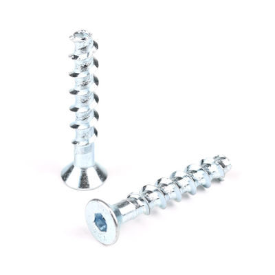 Concrete Block M6x50 Allen Csk Hex Bolt White Zinc Flat Head Self Tapping Anchor Bolts