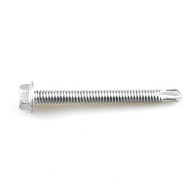 Unitek Bimetallic Hex Flange Head Screws ST6.3-20x65 Ruspert Self-Drilling Flat Head