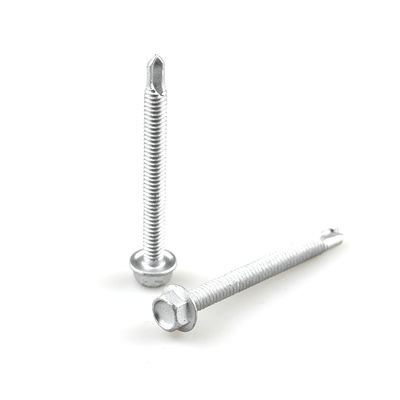 Installation Coating Flange Hexagonal Head Self-Drilling Screws SS304 Bi Metal Screw Drill Tail Screw 6.3x65mm