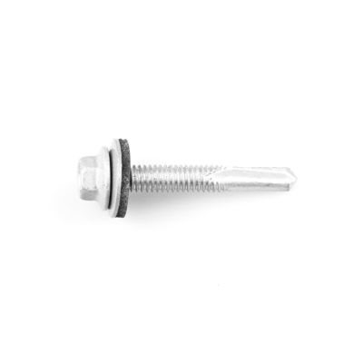 Ss304 Bimetal Drilling Screw DIN7504K Flange Hexagonal Self Drilling Self Tapping Screw With Epdm Washer