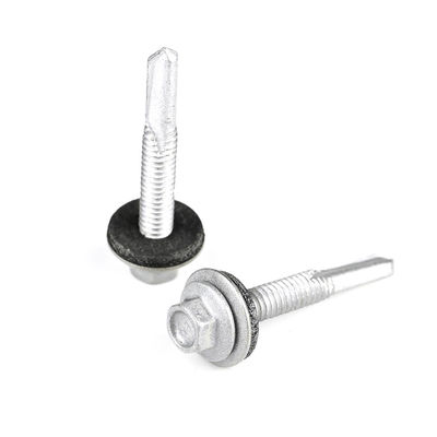 Ss304 Bimetal Drilling Screw DIN7504K Flange Hexagonal Self Drilling Self Tapping Screw With Epdm Washer