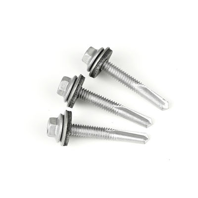 Ss304 Bimetal Drilling Screw DIN7504K Flange Hexagonal Self Drilling Self Tapping Screw With Epdm Washer