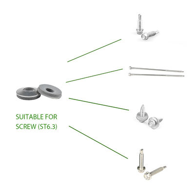 Secure Sealing Hex Drilling Screw Umbrella Washer Grey Neoprene Backed Sealing Washers