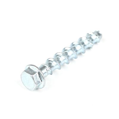 HEX Flange Concrete Screw Anchors Bolt Carbon Steel White Zinc Plated for Heavy Duty