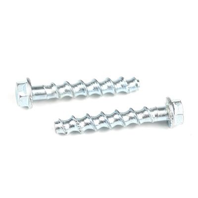 HEX Flange Concrete Screw Anchors Bolt Carbon Steel White Zinc Plated for Heavy Duty