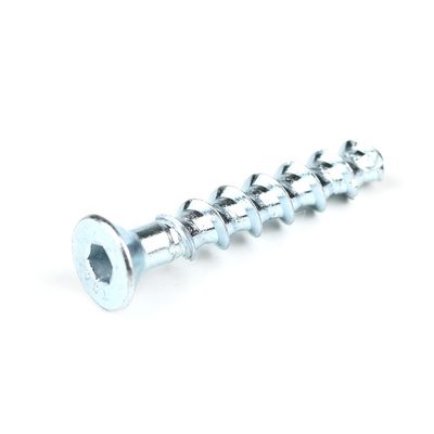 White Zinc Plated Flat Head Hex Socket Bolt Concrete Screw Carbon Steel Cement Bolts