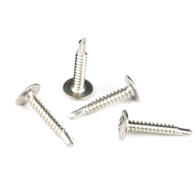 Customized 4.8mm Wafer Head Phillips Drive Screws 304 Stainless Steel Self Drilling Screw