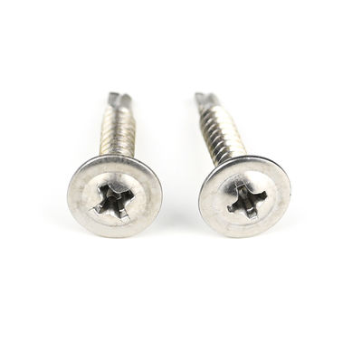 Customized 4.8mm Wafer Head Phillips Drive Screws 304 Stainless Steel Self Drilling Screw