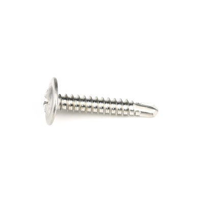 Customized 4.8mm Wafer Head Phillips Drive Screws 304 Stainless Steel Self Drilling Screw