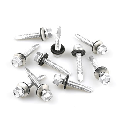 Customized Corroshield Self Drilling Hex Washer Screw with Bonded Washer Ruspert Finish