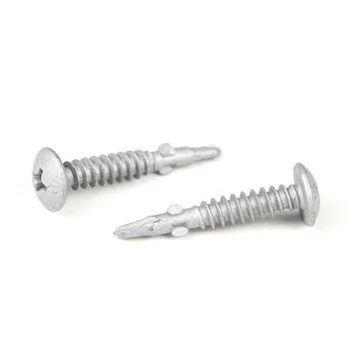 Yellow Phillips Cross Recess Drive Type Self Drilling Screws With Wings For Solar Water Heater
