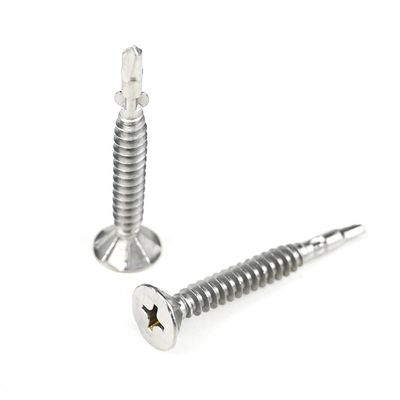 Yellow Stainless Steel Phillips Countersunk Flat Head Metal Self Drilling Screw With Wings Tapping Screw