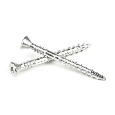 10 X50 Square Head Countersunk Chipboard Screws Double Thread With Ribs