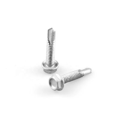Din7504k Indented Head Self Drilling Screw With Hex Flange Head Ruspert Coating For Window