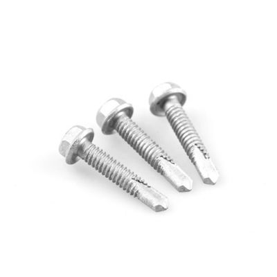 Din7504k Indented Head Self Drilling Screw With Hex Flange Head Ruspert Coating For Window