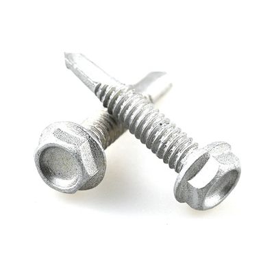 Din7504k Indented Head Self Drilling Screw With Hex Flange Head Ruspert Coating For Window