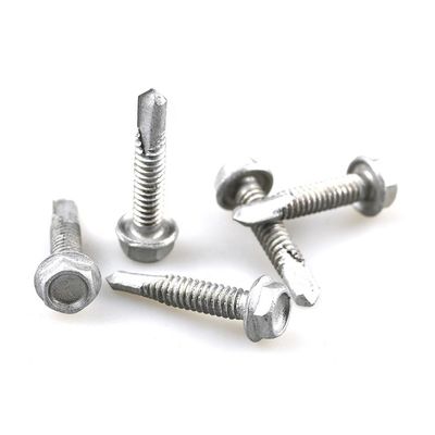 Din7504k Indented Head Self Drilling Screw With Hex Flange Head Ruspert Coating For Window