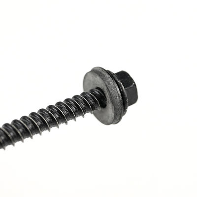Black Ruspert Coated Stainless Steel Hex Flange Head Drywall Screws With Epdm Washer