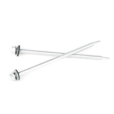 Seat Fix Fastening Hex Washer Head Self Drilling Screws With Black Washer Bimetal Hex Screws 6.3x130mm
