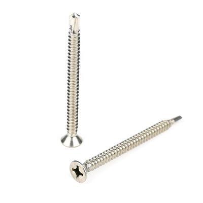 Flat Head Phillips 50mm Self Drilling Screws Tek Lag Bolts Stainless Steel Customized