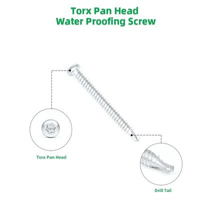 Black Coated Bi-Metal 304 Stainless Steel Pan Head Torx Self Drill Screw For Roofing