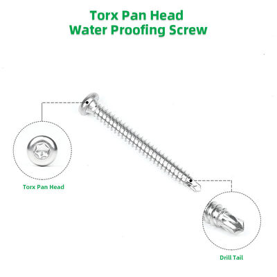 Rust Proof SUS410 Stainless Steel Self Drilling Screw With Wafer Head Style For Pvc Roof