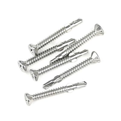 SUS410 Flat Phillips Head Self Tapping Self Drilling Screw Wing Tek Screw with Nibs 4.2x38