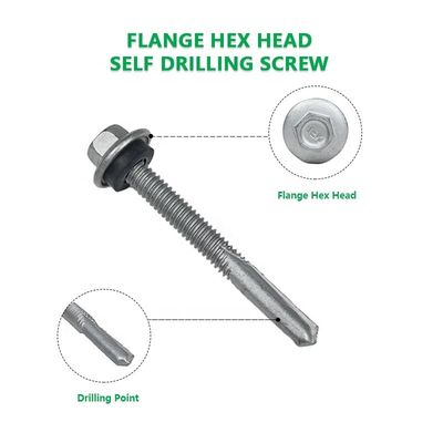 Standard Stainless Steel Flange Hex Head Self Drilling Screws For Electrical Appliances