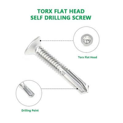 Standard Black Csk Flat Head Torx Self Drilling Screw Stainless Steel Tornillos