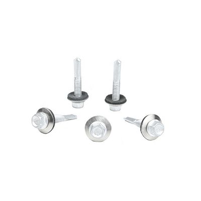 SS410 Flange Hex Head Stainless Steel Self Tapping Drilling Screws With EPDM Washer