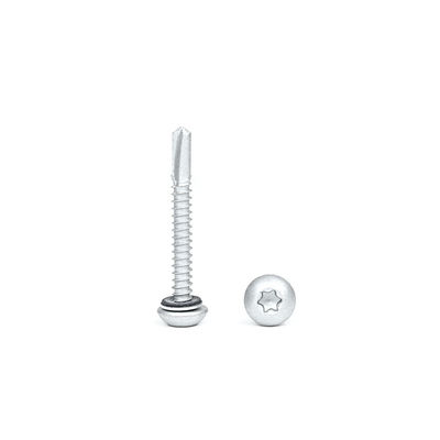 SUS410 Stainless Steel Button Head Torx Screw With Washer Roof Shield Self Drilling Screws