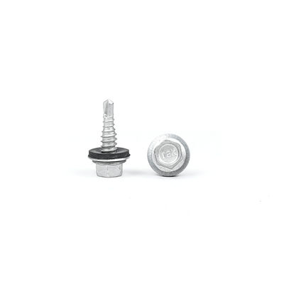 Steel Hex Head Self-Drilling Roofing Tek Screws with Rubber Washers Stitch Screw 1 Point