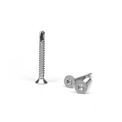 Yellow Stainless Steel Sus 304 Csk Torx Flat Head Self Drilling Screws Inox 3.9x25mm