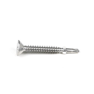 Stainless Steel Flat Head Self Drilling Screw With Wing 4.5x37mm with Ruspert Finish
