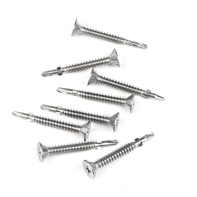 Stainless Steel Flat Head Self Drilling Screw With Wing 4.5x37mm with Ruspert Finish