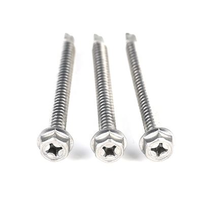 Firm Zinc Steel Hex Washer Head Phillips 70mm Metric Self Drilling Screw For Window